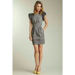 Jessica Simpson Gray Ruffle Sleeve Dress